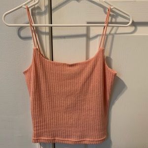 Pink cropped tank top